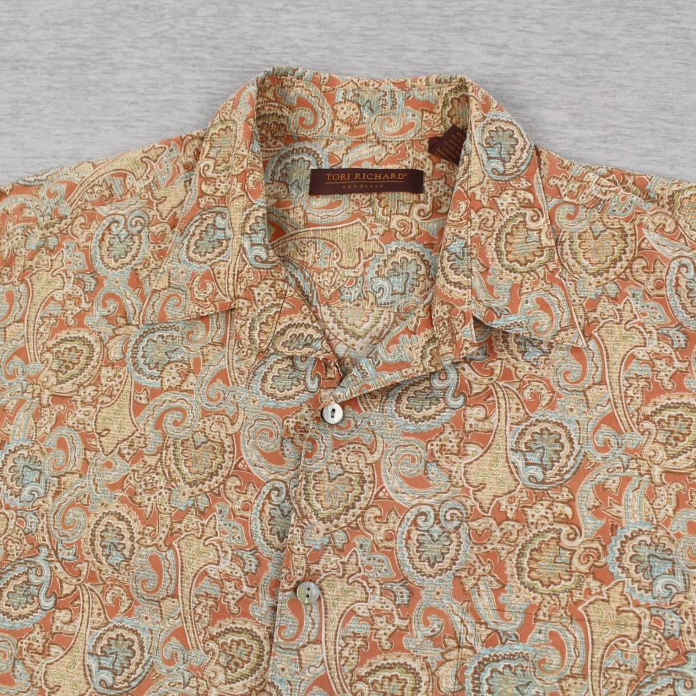 Tori Richard Hawaiian Shirt Mens Size XL Paisley Cotton Lawn